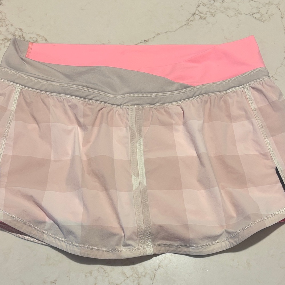 LuLu Lemon Pink and Gray Athletic Skirt
